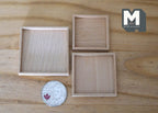1:12 Scale Miniature Dollhouse Unpainted Wood Square Nesting Trays, Set of 3, 1-3/4 inch square