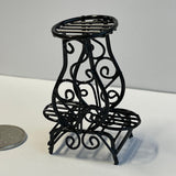 1:12 Miniature Metal Wire Plant Stand , 2 Tier Flower Stand for 3 Pots Stand D033