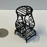 1:12 Miniature Metal Wire Plant Stand , 2 Tier Flower Stand for 3 Pots Stand D033