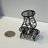 1:12 Miniature Metal Wire Plant Stand , 2 Tier Flower Stand for 3 Pots Stand D033