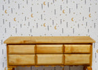 1:12 Scale Miniature Moon and Star Peel and Stick Wallpaper, 8 x 11 inch, DIY Dollhouse Supply (white)