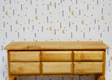 1:12 Miniature Moon and star Wallpaper Sticker , Dollhouse Supplies moon and star Wallpaper Sticker , 8" x 11"