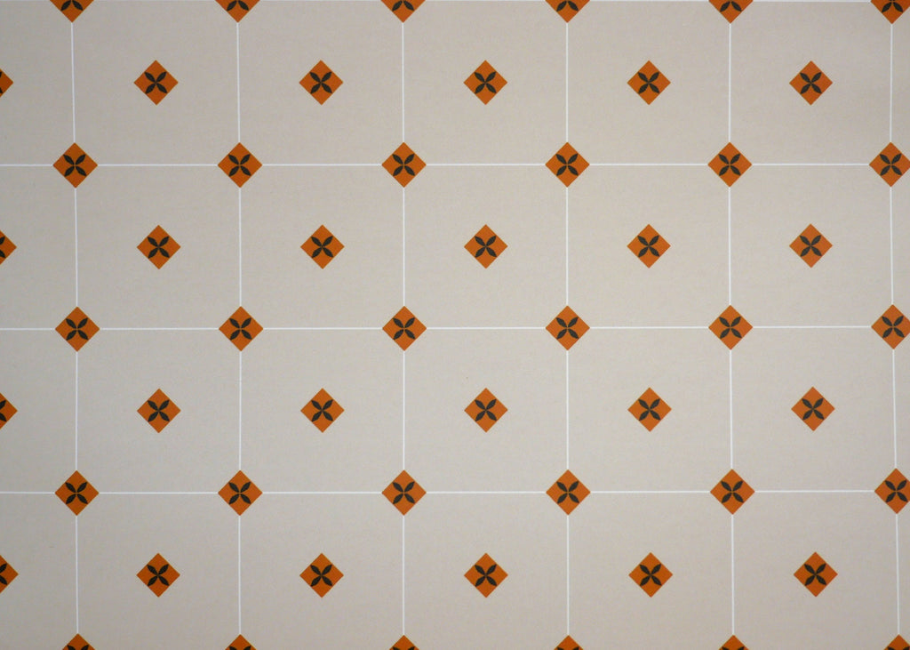 1:12 Scale Miniature Diamond Dot Peel and Stick Floor Tile Paper, 8 x 11 inch, DIY Dollhouse Supply (glossy white)