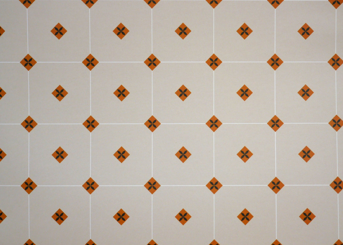 1:12 Scale Miniature Diamond Dot Peel and Stick Floor Tile Paper, 8 x 11 inch, DIY Dollhouse Supply (glossy white)