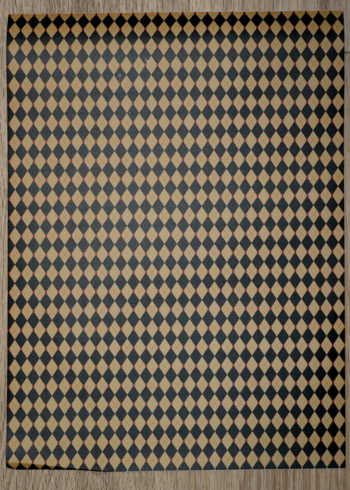 1:12 Scale Miniature Black and Tan Harlequin Diamond Peel and Stick Flooring Paper, 8 x 11 inch, DIY Dollhouse Supply