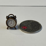 1:12 Miniature Twin Bell Alarm Clock / Metal Loud Alarm Clock / Dollhouse Supplies Alarm Clock - B052