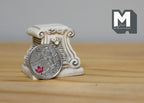 1:12 Scale Miniature Scroll Pedestal Base, 1-5/16 inch tall, DIY Dollhouse Supply (gray)