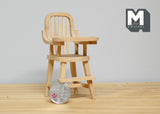 Dollhouse Supplies unpainted unfinished toddler booster seat dolls house infant seat youth chair high chair 1 12th scale miniature - I018