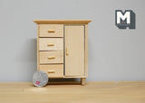 Dollhouse Supplies unpainted unfinished wooden dresser dolls house 1 12th scale miniature storage wooden bedroom closet -H014