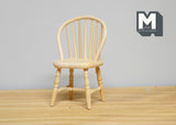 Dollhouse Bow Back Chair 1:12 Scale Unpainted Spindle Back Dining Chair (wood) - E004 i022