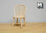 Dollhouse Bow Back Chair 1:12 Scale Unpainted Spindle Back Dining Chair (wood) - D006