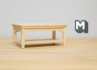 1:12 Dollhouse Miniatures unpainted unfinished Handmade Wooden Coffee Table - H012