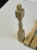 1:12 Dollhouse Miniature Handrail Ends Centurion Newel Post Unfinished Balcony Handrail Posts Set of 6 J023