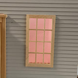1" Scale Dollhouse Supplies Miniature Window Panel, Unfinished Standard 12-Light Window Frame with Back Trim and Acrylic Window - i028