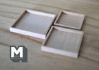 1:12 Scale Miniature Dollhouse Unpainted Wood Square Nesting Trays, Set of 3, 1-3/4 inch square
