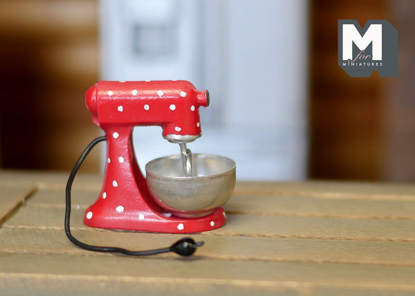 1:12 Dollhouse Miniature Dough Mixer / Kitchen Appliance (Red) - C057