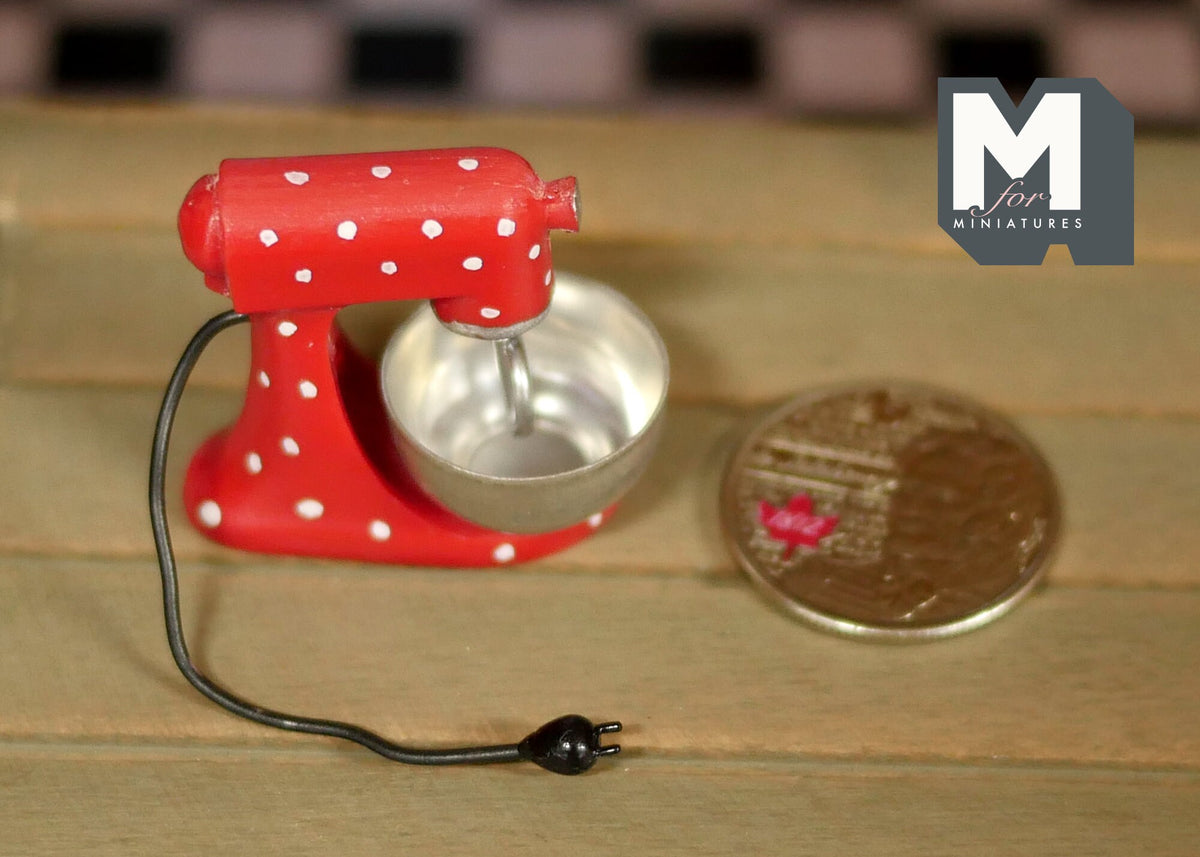 1:12 Dollhouse Miniature Dough Mixer / Kitchen Appliance (red) - C057