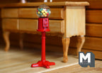 1:12 Scale Miniature Gumball Machine on Stand, 3-1/16 inch tall, DIY Dollhouse Supply (red)