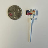 1:12 Miniature Selfie Stick and Phone Set of 2 , White Metal Selfie Stick , White Phone - C101