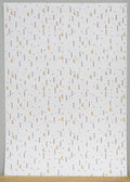1:12 scale miniature moon and star peel and stick wallpaper in white with small gold moons and dark stars, full sheet
