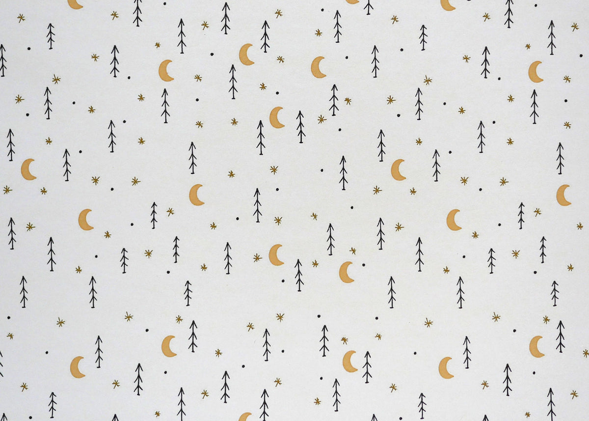 1:12 Scale Miniature Moon and Star Peel and Stick Wallpaper, 8 x 11 inch, DIY Dollhouse Supply (white)