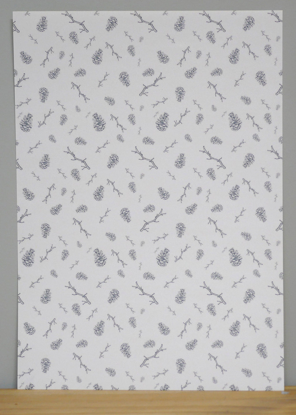 1:12 Scale Miniature Leaf Sprig Peel and Stick Wallpaper, 8 x 11 inch, DIY Dollhouse Supply (white)