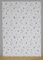 1:12 Scale Miniature Leaf Sprig Peel and Stick Wallpaper, 8 x 11 inch, DIY Dollhouse Supply (white)