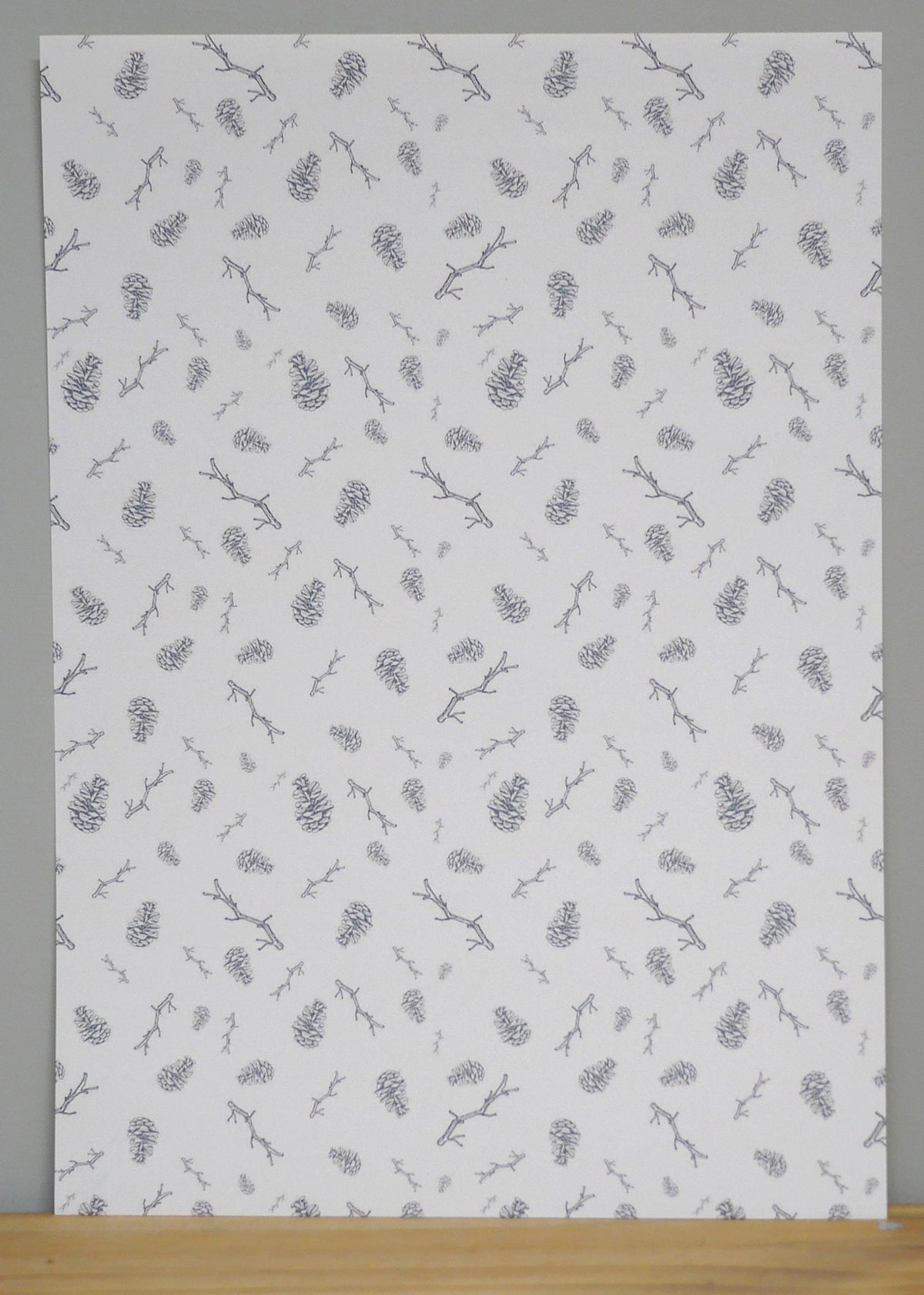 1:12 Scale Miniature Leaf Sprig Peel and Stick Wallpaper, 8 x 11 inch, DIY Dollhouse Supply (white)