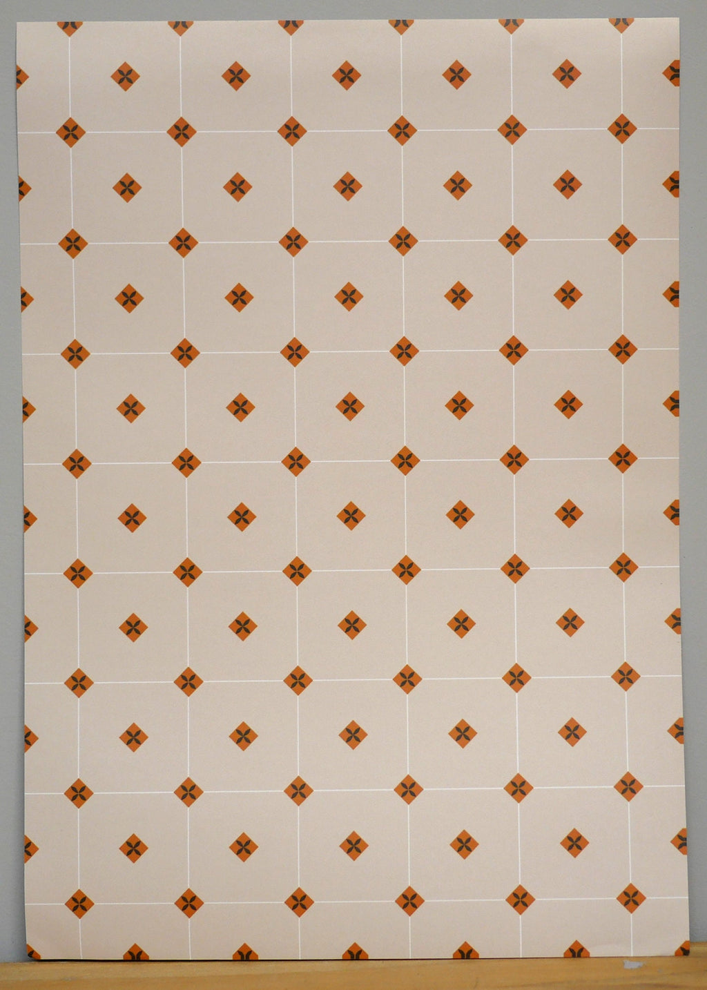 1:12 Scale Miniature Diamond Dot Peel and Stick Floor Tile Paper, 8 x 11 inch, DIY Dollhouse Supply (glossy white)