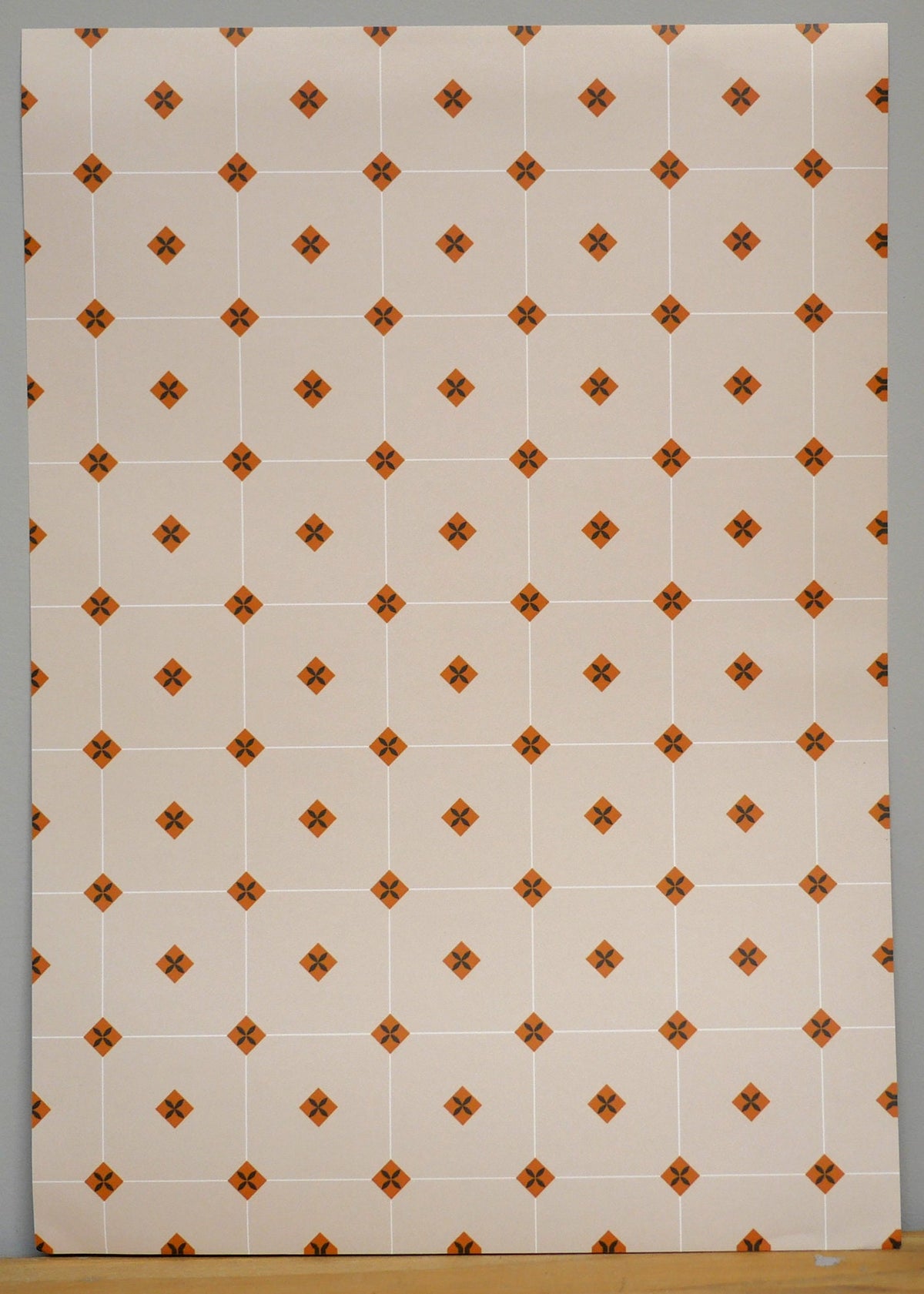 1:12 Scale Miniature Diamond Dot Peel and Stick Floor Tile Paper, 8 x 11 inch, DIY Dollhouse Supply (glossy white)