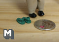1:12 Scale Miniature Kids Flip Flops, Pair, 1/2 inch long, DIY Dollhouse Supply (green)