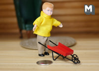 Dollhouse miniature 1:12 scale gardening wheelbarrow for Kid (Made with metal) - G034