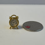 1:12 Miniature Twin Bell Alarm Clock / Metal Loud Alarm Clock / Dollhouse Supplies Alarm Clock - H025