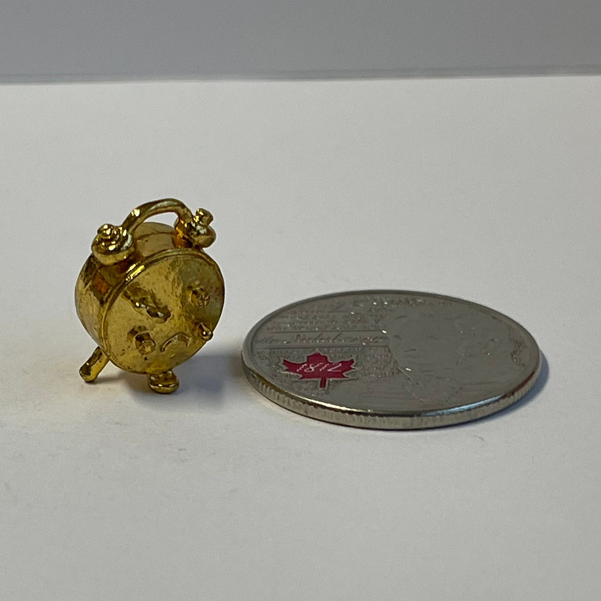 1:12 Miniature Twin Bell Alarm Clock / Metal Loud Alarm Clock / Dollhouse Supplies Alarm Clock - H025