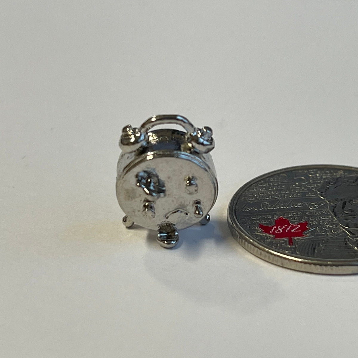 1:12 Miniature Twin Bell Alarm Clock / Metal Loud Alarm Clock / Dollhouse Supplies Alarm Clock - B052