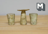 1:12 Miniature Garden Stone Table and Stools Set of 3 Outdoor Patio Stone Stand and Stools Set - B039