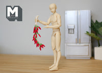 1:12 Dollhouse Miniature String of Chilli, Chilli on rope - E026