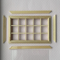 Dollhouse In Window Frame , Miniature Classical 5 x 3 Window Frame with Back Trim and Acrylic Window - I029