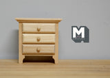 1:12 Dollhouse Supplies miniatures unpainted unfinished bedroom nightstand with drawer - I022