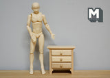 1:12 Dollhouse Supplies miniatures unpainted unfinished bedroom nightstand with drawer - I022