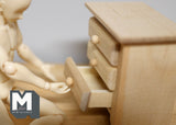 1:12 Dollhouse Supplies miniatures unpainted unfinished bedroom nightstand with drawer - I022