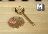 Dollhouse Miniature Metal Sieve/ Skimmer / Long-Handle Strainer (sliver) - H023
