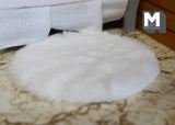 Dollhouse Miniature Faux Sheepskin Small Area Round Rug (white) - H049