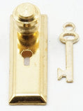 Dollhouse Supplies Miniature Brass Door Knob with Key Plate 2 Piece Pack - J024