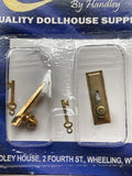 Dollhouse Supplies Miniature Brass Door Knob with Key Plate 2 Piece Pack - J024