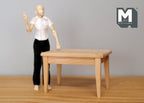 1/12スケール ミニチュア 未塗装木製キッチン準備テーブル 長さ4-1/8インチ ドールハウス用DIY素材