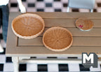 1:12 Scale Miniature Round Woven Trays, Set of 2, 1-5/8 inch dia., DIY Dollhouse Supply (brown)