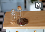 1:12 Dollhouse Supplies Miniature Glass Bottle Set of 2 - 1in(H) E081
