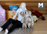 1:12 Dollhouse Supplies  miniature plush bear doll with adjustable arms and legs(Velvet) - G038