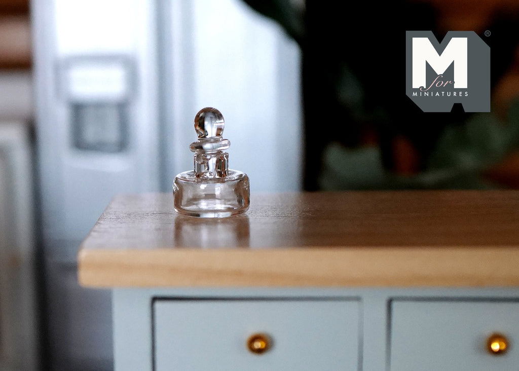 1:12 Scale Miniature Small Clear Glass Jar with Lid, 13/16 inch tall, DIY Dollhouse Supply (A16)